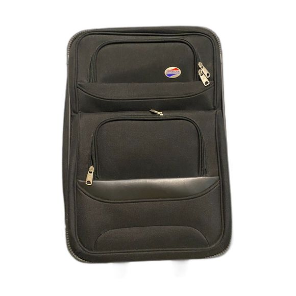 American Tourister Black Rolling Suitcase - Durable Travel Companion